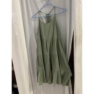 Tucker And Tate Green Girls Gauzy Tiered Racer Back Tank Dress Sz Xl 14/16